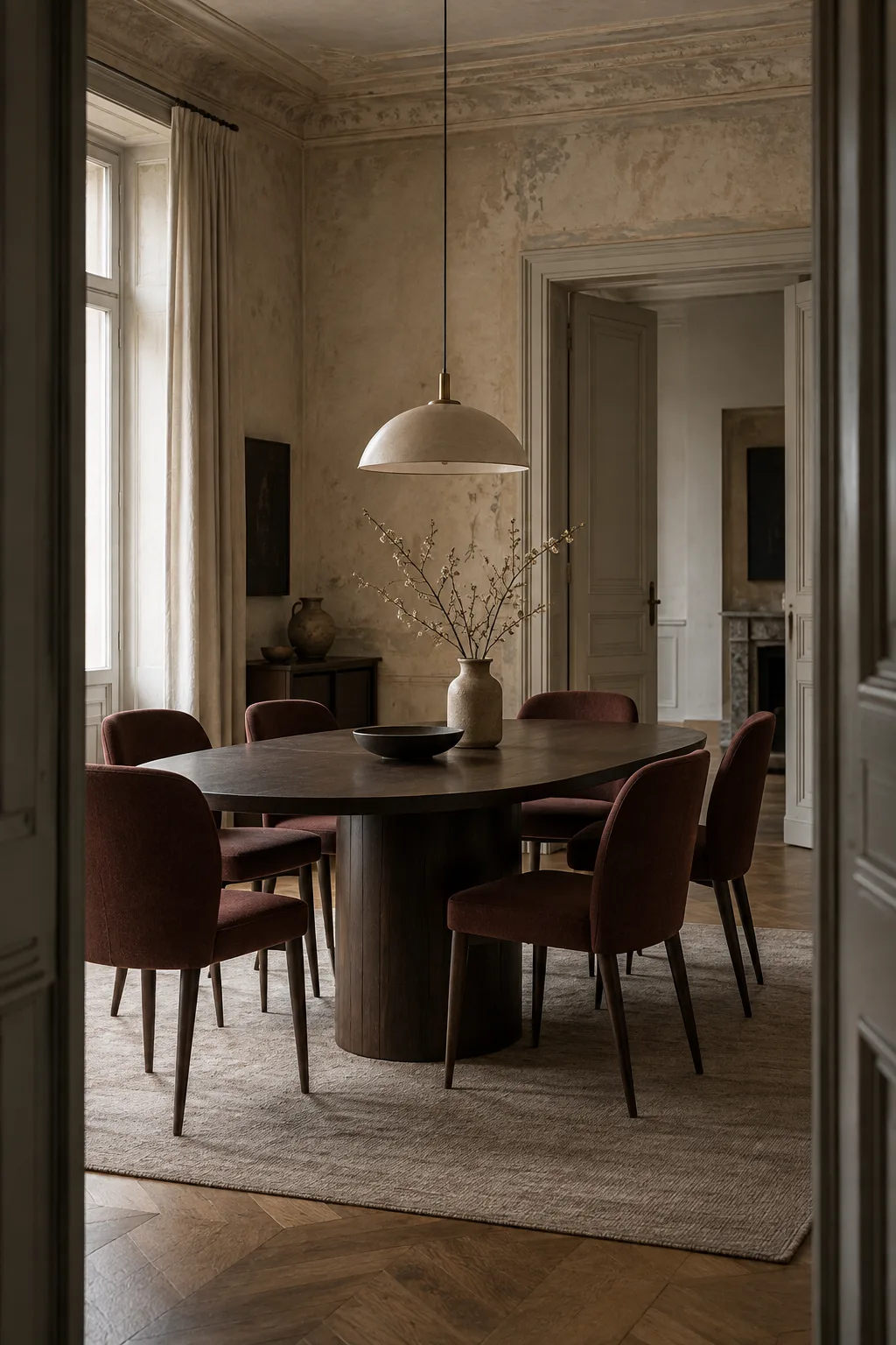 Comedor sereno en tonos naturales, imagen conceptual