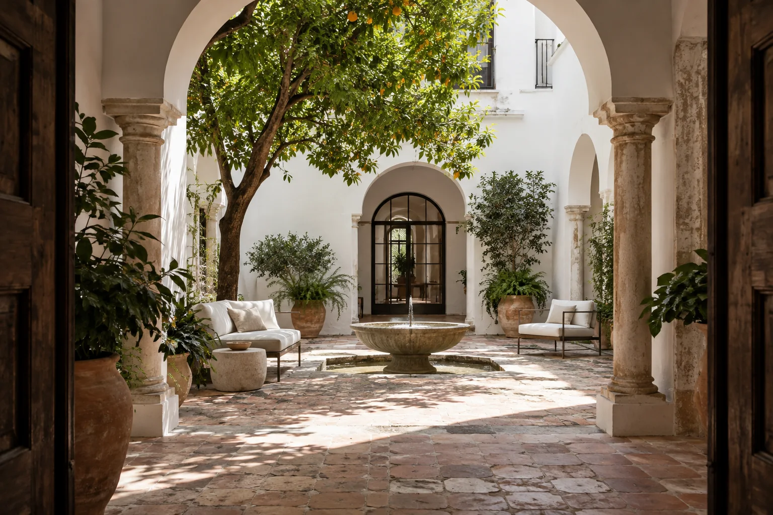 Patio interior de inspiración andaluza, imagen conceptual