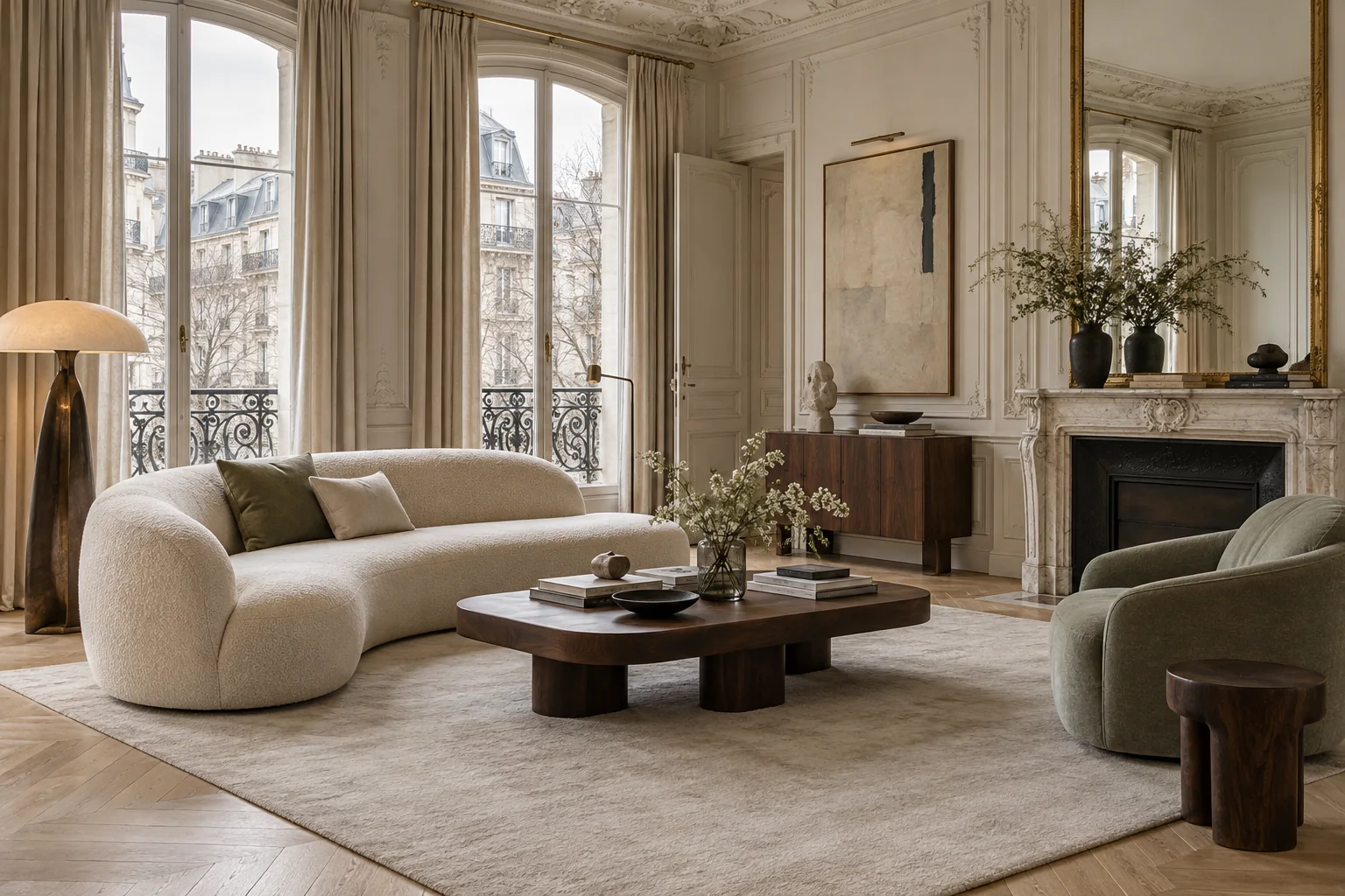 Salón parisino clásico y contemporáneo, imagen conceptual